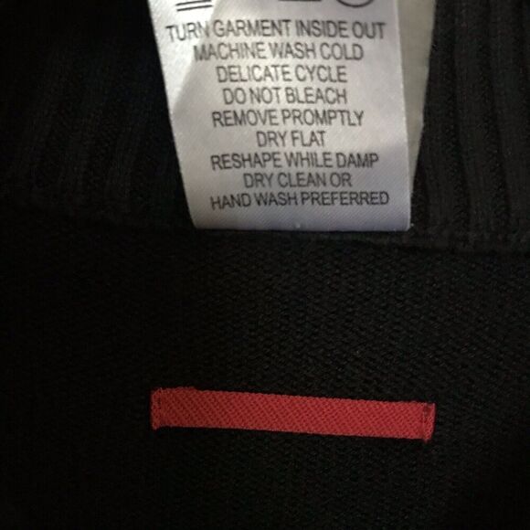 Tesla Embroidered White Logo Black Quarter 1/4 Zip Sweater Medium Knit Mock Neck - Picture 5 of 9